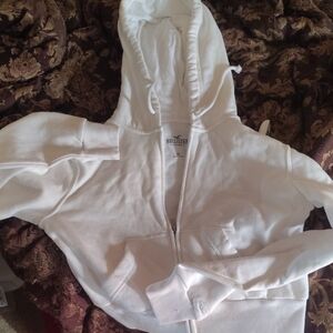 Hollister White Hoodie Sweatshirt